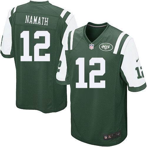 Youth Elite Joe Namath Nike Jersey Green Home - #12 NFL New York Jets